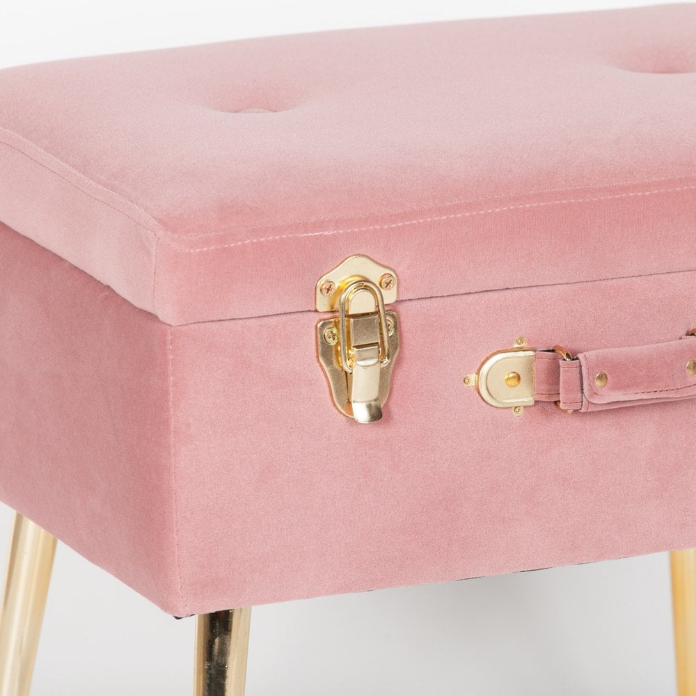 Pink Suitcase Stool With Legs