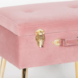 Pink Suitcase Stool With Legs