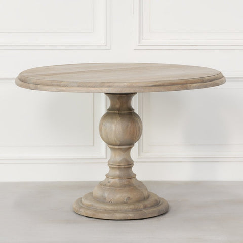 Rustic Wooden Round Dining Table