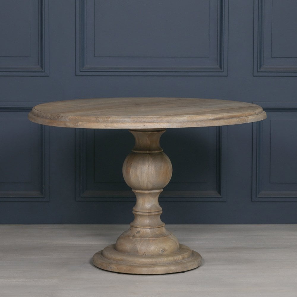 Rustic Wooden Round Dining Table
