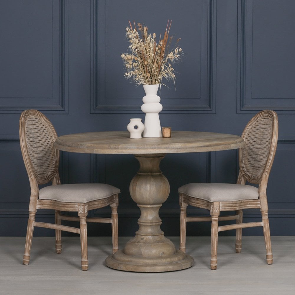 Rustic Wooden Round Dining Table