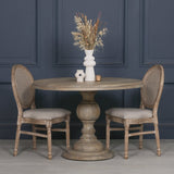 Rustic Wooden Round Dining Table
