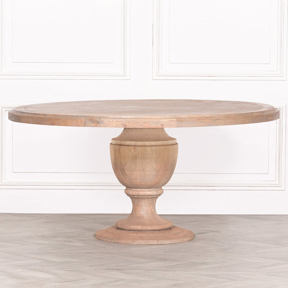 Rustic Wooden Round Dining Table