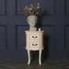 Aged Ivory Oval Bedside