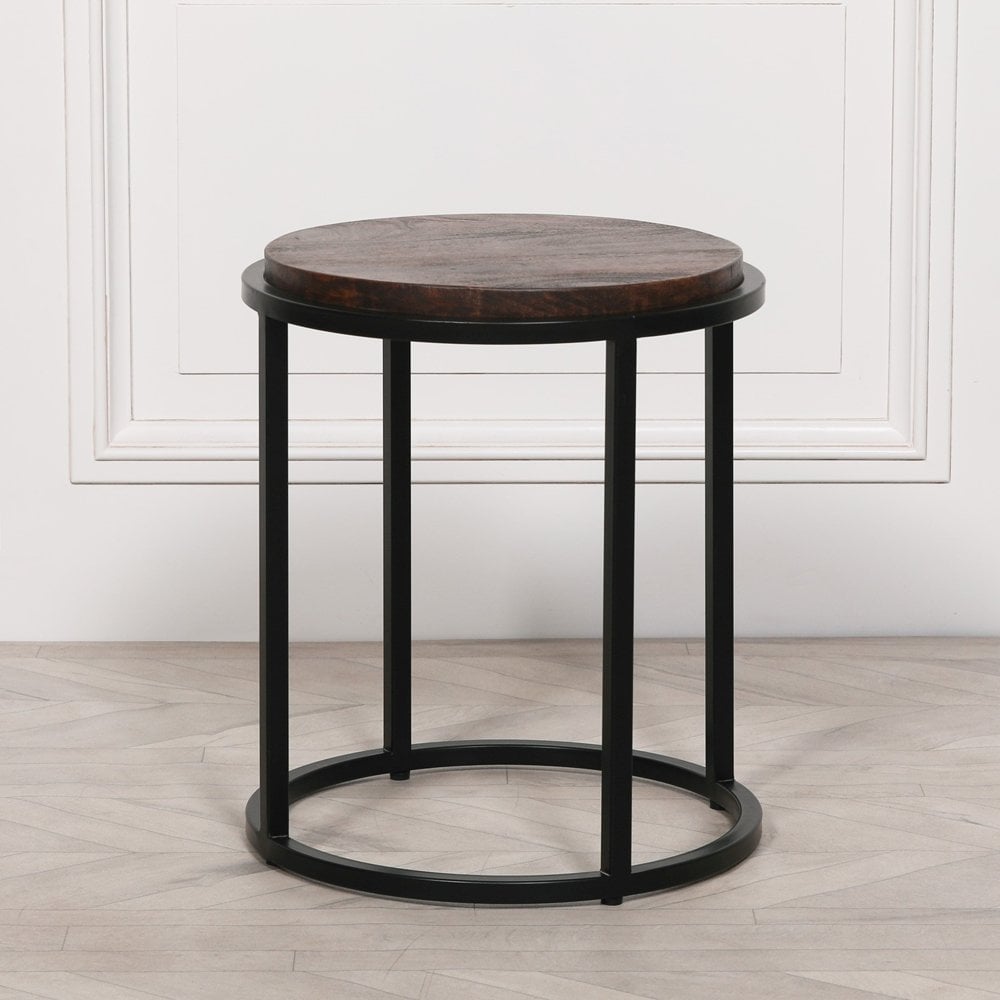 Black Metal Table With Wooden Top Occasional
