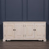 Distressed Aged White Brush Painted Classical Sideboard