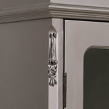 French Antique Silver Double Mirrored Door Armoire