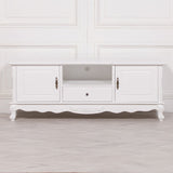 French White Large Cabinet Tv Unit