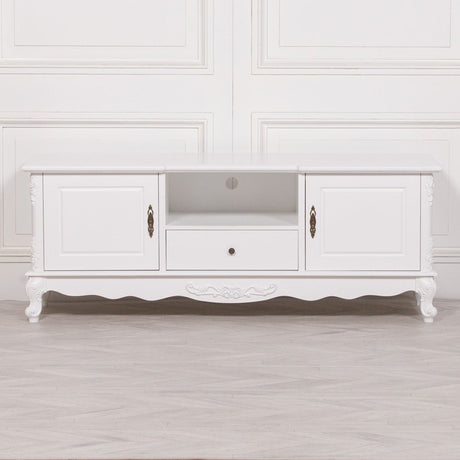 French White Large Cabinet Tv Unit
