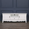 French White Large Cabinet Tv Unit
