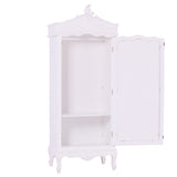 French White Single Door Armoire With Mirrored Door