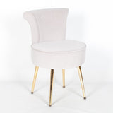 Grey Stool / Bedroom Chair With Gold Legs