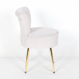 Grey Stool / Bedroom Chair With Gold Legs