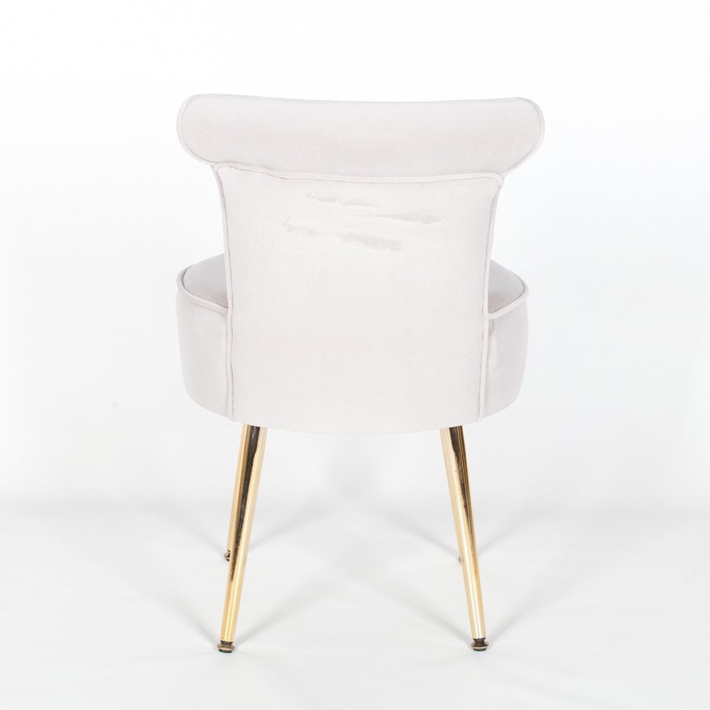 Grey Stool / Bedroom Chair With Gold Legs
