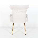 Grey Stool / Bedroom Chair With Gold Legs