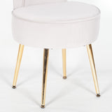 Grey Stool / Bedroom Chair With Gold Legs