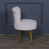 Grey Stool / Bedroom Chair With Gold Legs