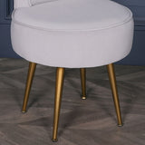 Grey Stool / Bedroom Chair With Gold Legs