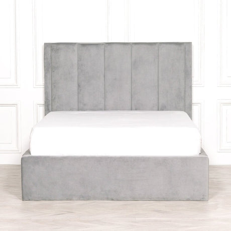 Grey Velvet King Size 5Ft Bed