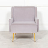 Grey Velvet Sofa Chair