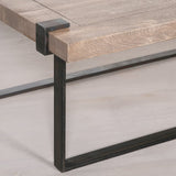 Industrial Wrought Iron Coffee Table With Rustic Wood Top