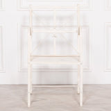 Iron Frame Off White / Cream Distressed Garden Dining Chair