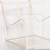 Iron Frame Off White / Cream Distressed Garden Dining Chair