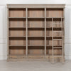 Large Rustic Wooden Bookcase With Ladder