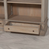 Large Rustic Wooden Bookcase With Ladder
