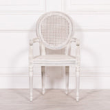 Off White Chateau Rattan Dining / Bedroom Arm Chair