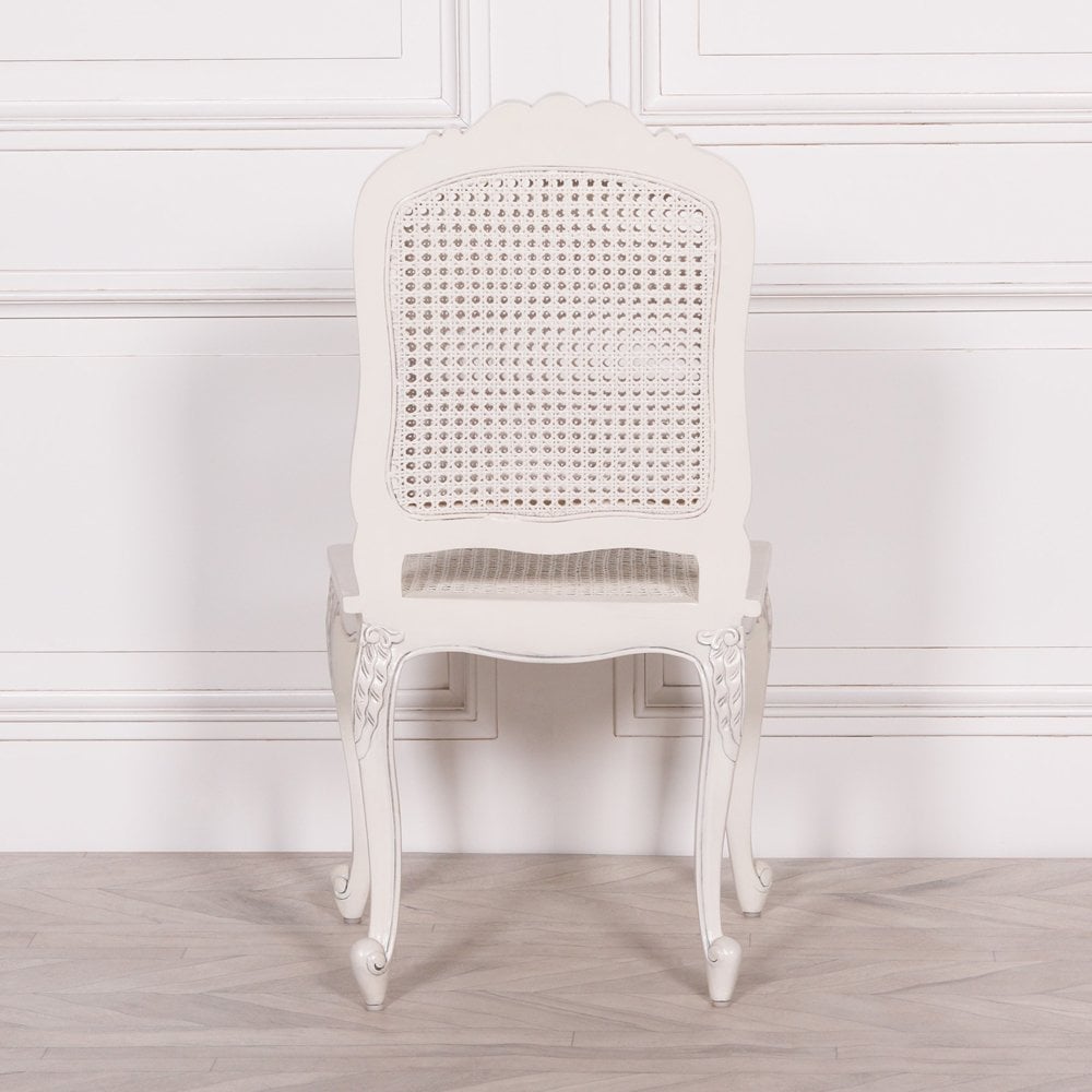 Off White Rattan Dining / Bedroom Chair