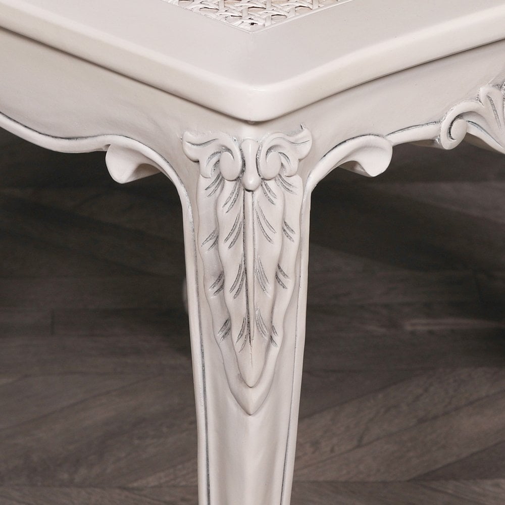 Off White Rattan Dining / Bedroom Chair