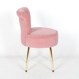 Pink Stool / Bedroom Chair With Gold Legs
