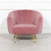 Pink Velvet Accent Armchair
