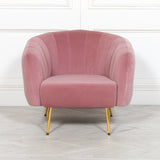 Pink Velvet Accent Armchair