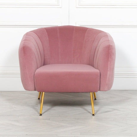 Pink Velvet Accent Armchair