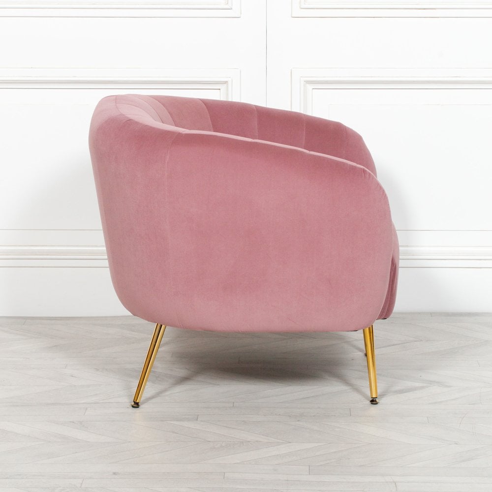 Pink Velvet Accent Armchair