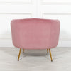 Pink Velvet Accent Armchair