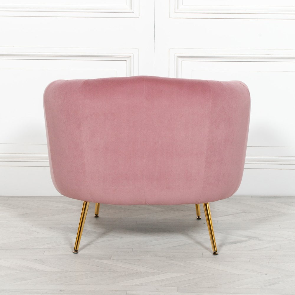 Pink Velvet Accent Armchair