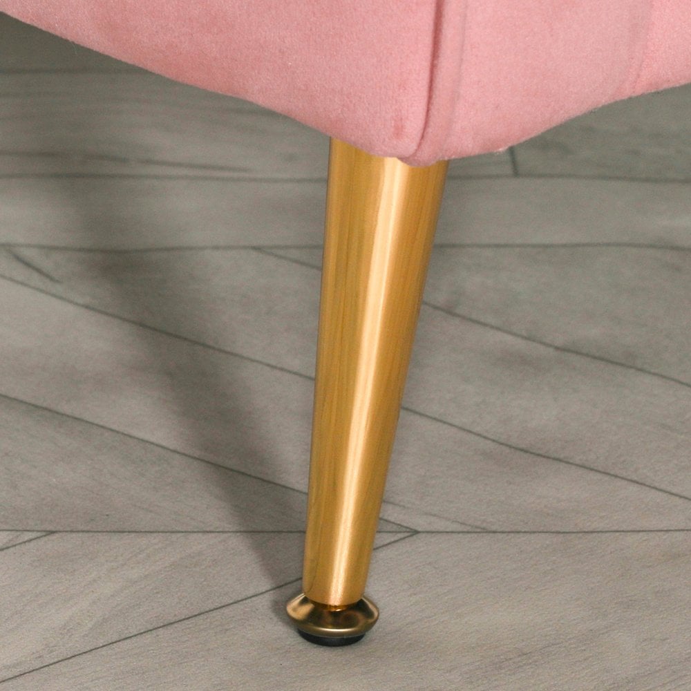 Pink Velvet Armchair With Cushion