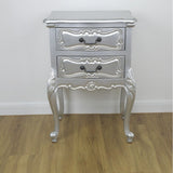 Rococo Silver Carved Bedside