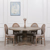Rustic Wooden Round Pedestal Dining Table