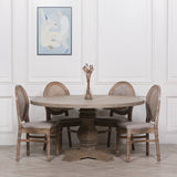 Rustic Wooden Round Pedestal Dining Table