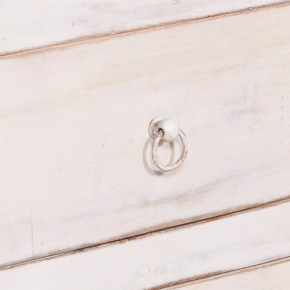 White Distressed Oriental Sideboard