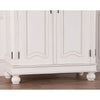 Wooden Carved French Chateau White Double Armoire