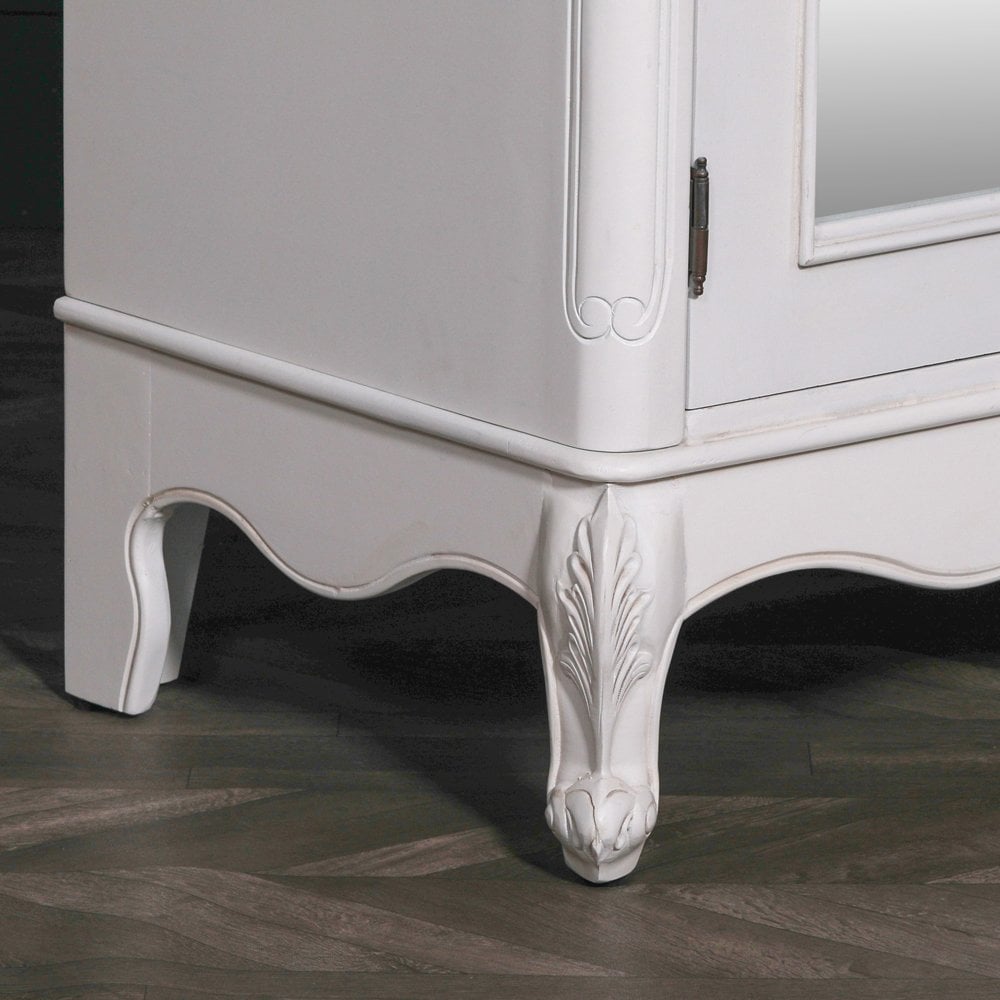 French Style Carved Double Full Mirrored Armoire