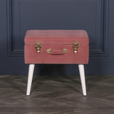 Pink Suitcase Stool With Legs