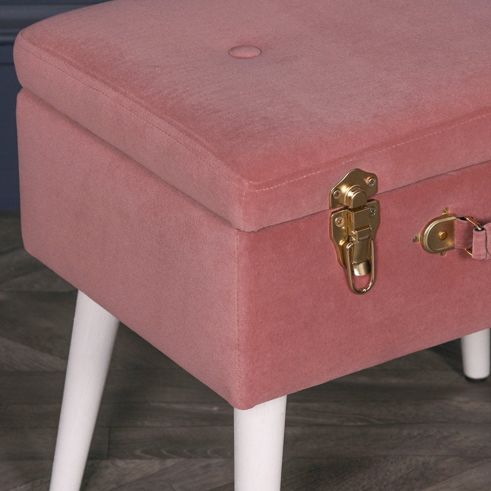 Pink Suitcase Stool With Legs