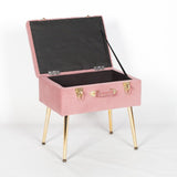 Pink Suitcase Stool With Legs