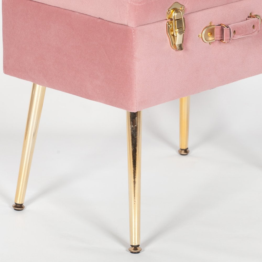 Pink Suitcase Stool With Legs